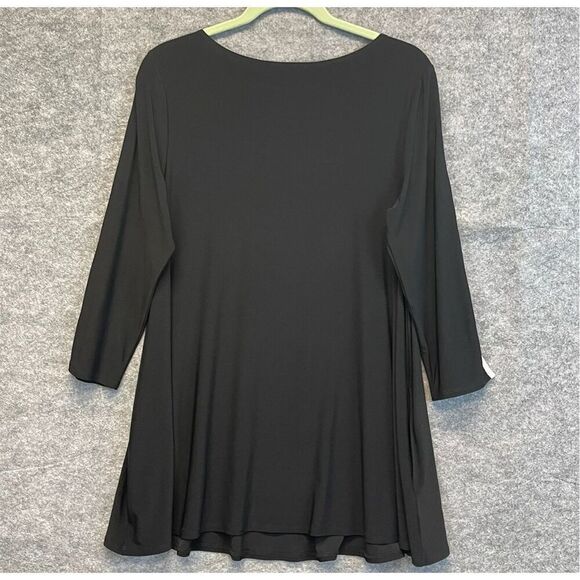 JOSEPH RIBKOFF Dress Women's Size 10 Black Pearl Button Slit 3/4 Sleeve Tunic - Picture 10 of 10